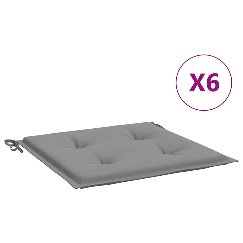 vidaXL Garden Chair Cushions 6 pcs Gray 15.7x15.7x1.2 Fabric