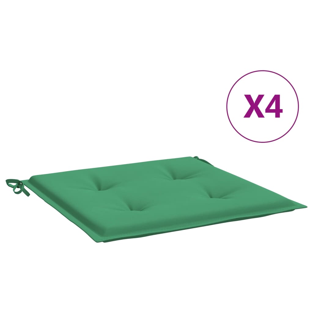 vidaXL Garden Chair Cushions 4 pcs Green 19.7x19.7x1.2 Fabric