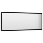 Vidaxl Bathroom Mirror 39.4"X0.6"X14.6" In Black | Modern Style Wall Decorative Mirror | Sturdy Engineered Wood And Acrylic Material