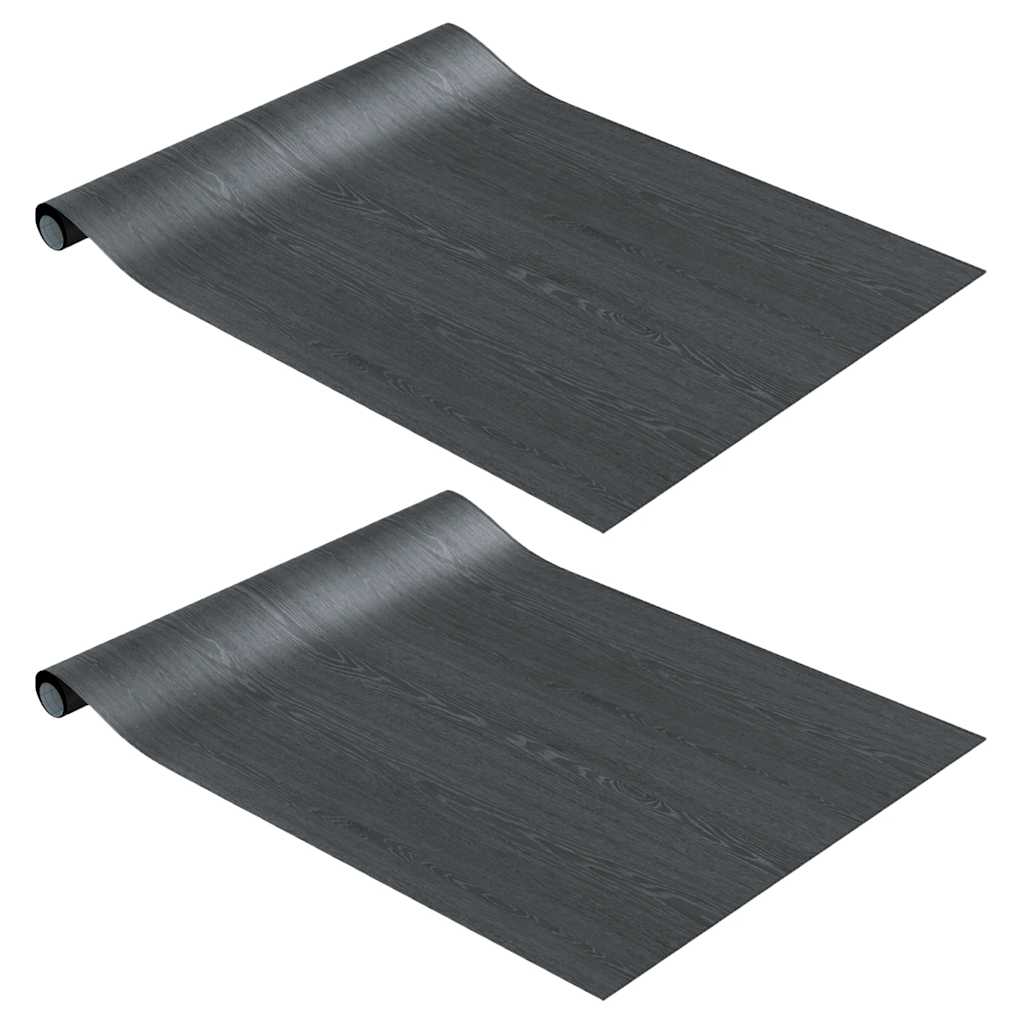 Vidaxl 2X Self-Adhesive Furniture Films Home Garden Indoor Outdoor Terrace Balcony Backyard Window Treatment Film Decor Dark Wood Pvc