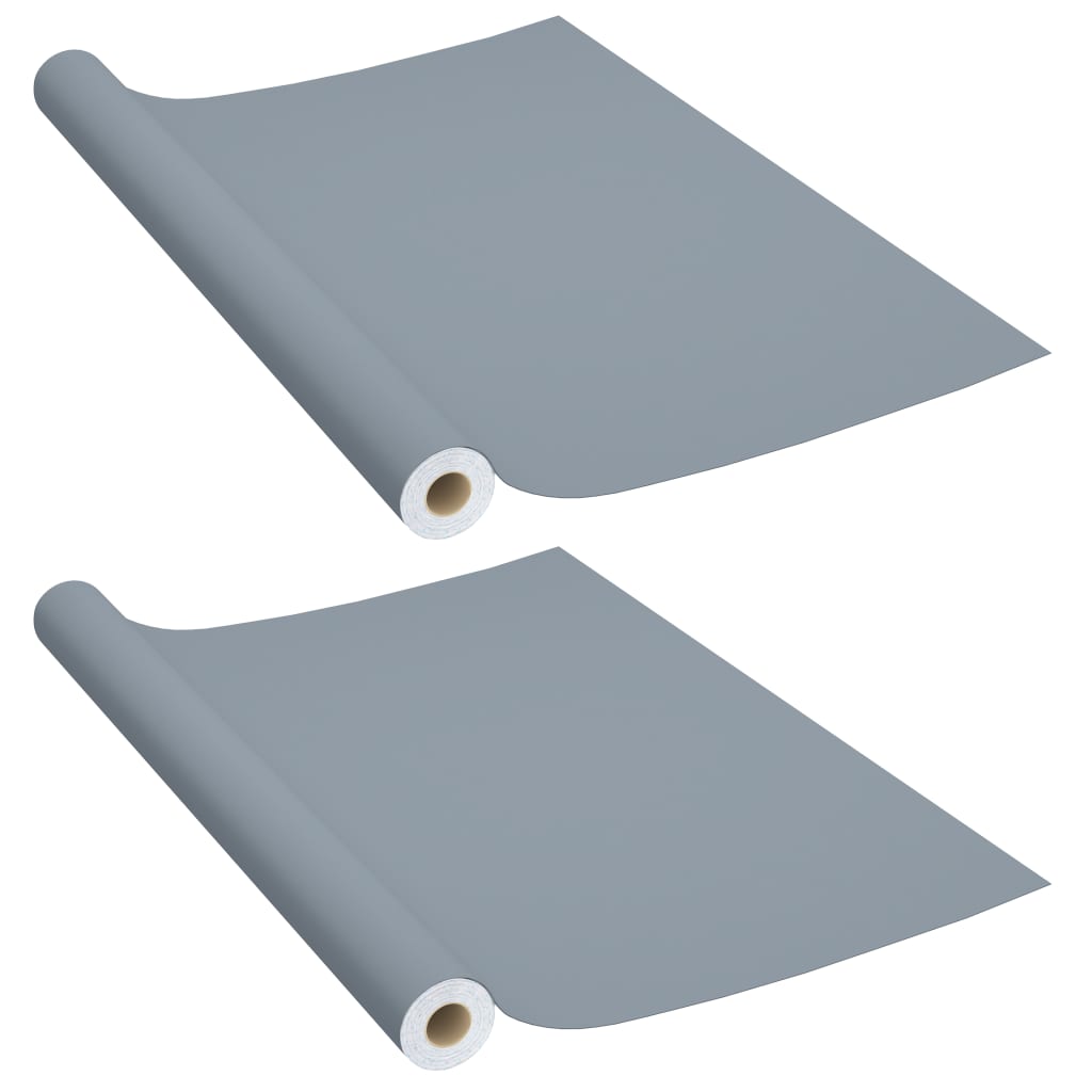 Vidaxl 2X Self-Adhesive Furniture Films Home Garden Indoor Outdoor Terrace Balcony Backyard Window Treatment Adhesive Film Decor Gray Pvc