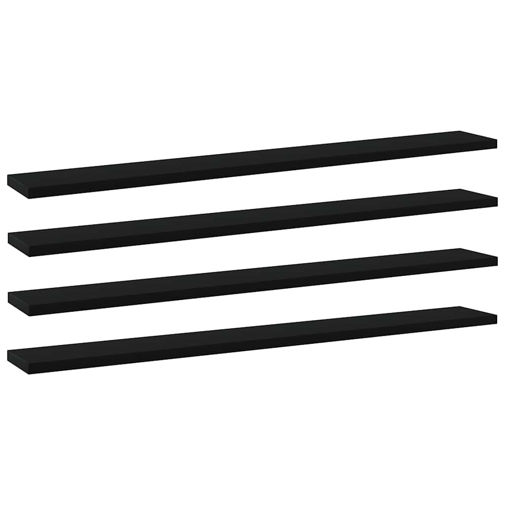Vidaxl Bookshelf Boards 4 Pcs Black 31.5inchX3.9inchX0.6inch Engineered Wood