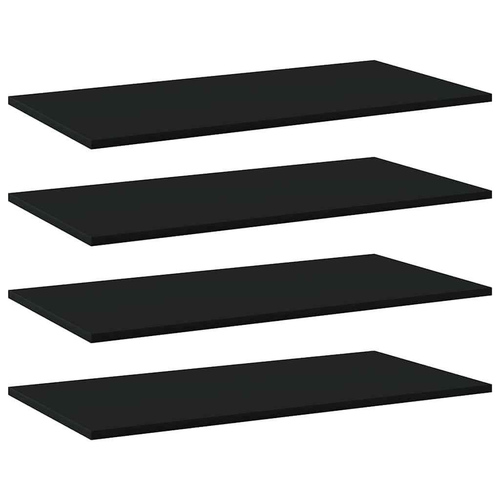 Vidaxl Bookshelf Boards 4 Pcs Black 31.5inchX15.7inchX0.6inch Engineered Wood