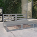vidaXL Patio 2-Seater Sofa Gray Solid Pinewood