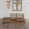 vidaXL 5 Piece Patio Lounge Set Honey Brown Solid Pinewood