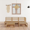 vidaXL 5 Piece Garden Lounge Set Honey Brown Solid Pinewood