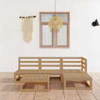 vidaXL 5 Piece Garden Lounge Set Honey Brown Solid Pinewood