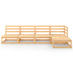 vidaXL Solid Pinewood Patio Lounge Set 5 Piece Garden Outdoor Lawn Yard Terrace Balcony Wooden Seat Seating Sitting Chair Furniture