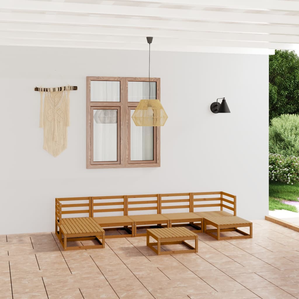 vidaXL 8 Piece Garden Lounge Set Solid Pinewood