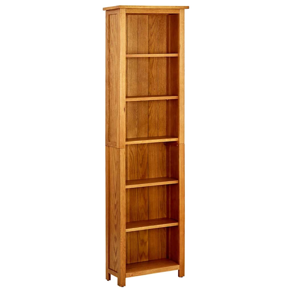 vidaXL 6Tier Bookcase 20.4x8.6x70.8 Solid Oak Wood