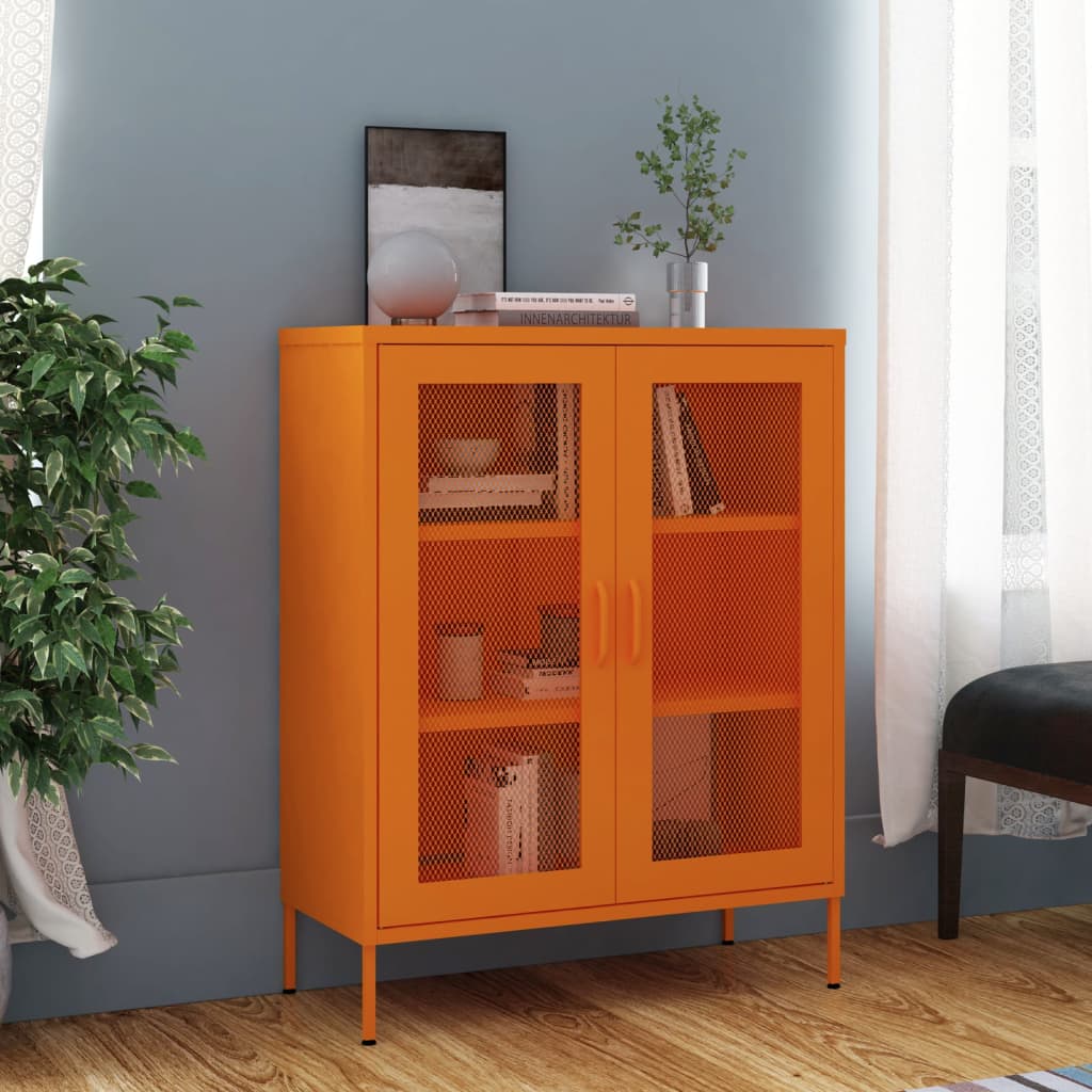 vidaXL Storage Cabinet Orange 31.5x13.8x40 Steel