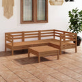 vidaXL 5 Piece Patio Lounge Set Solid Pinewood Honey Brown