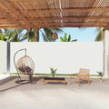vidaXL Retractable Side Awning Cream 86.6x393.7