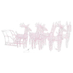 Vidaxl Festive Christmas Yard Decoration - Acrylic Reindeers & Sleigh With 320 Energy-Efficient Led Lights - Indoor/Outdoor - Easy Assembly