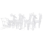 Vidaxl Festive Christmas Yard Decoration - Acrylic Reindeers & Sleigh With 320 Energy-Efficient Led Lights - Indoor/Outdoor - Easy Assembly