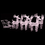Vidaxl Festive Christmas Yard Decoration - Acrylic Reindeers & Sleigh With 320 Energy-Efficient Led Lights - Indoor/Outdoor - Easy Assembly