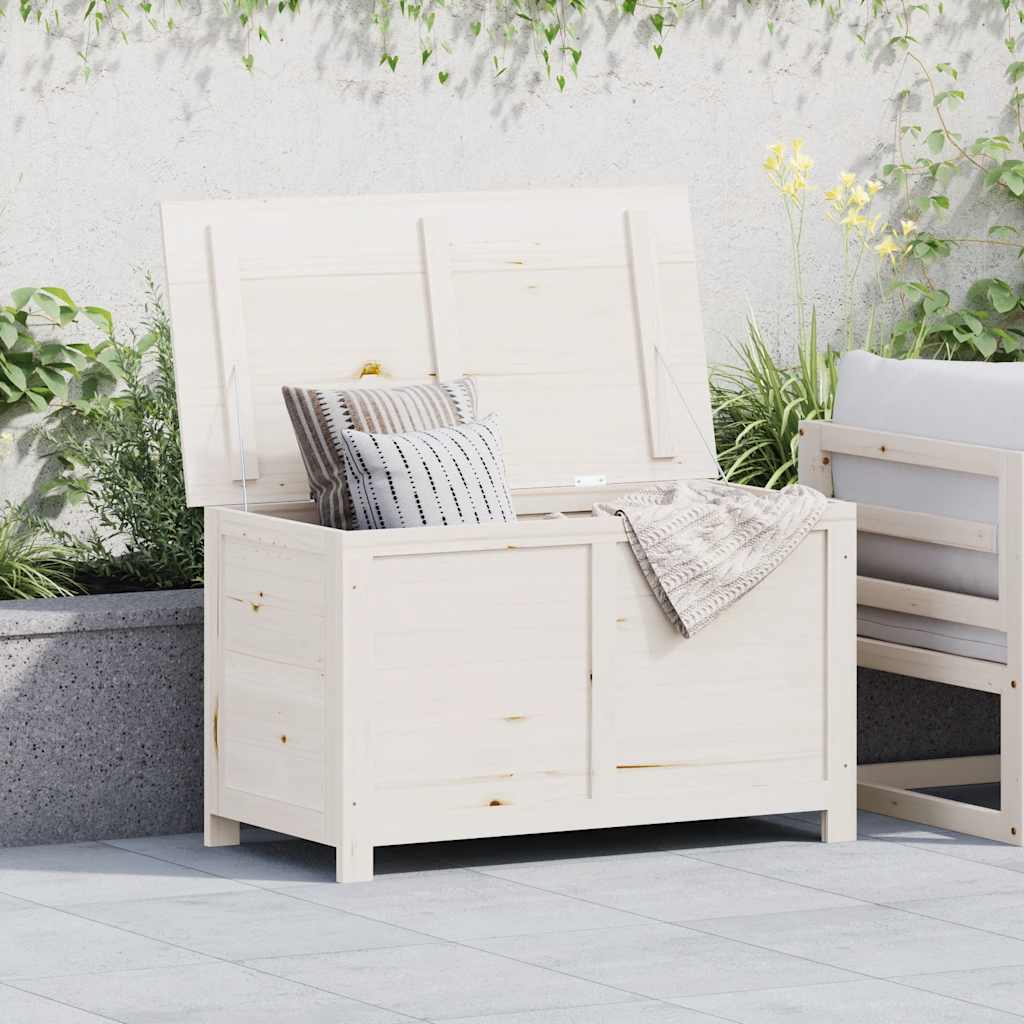 vidaXL Patio Cushion Box White 39.4x19.7x22 Solid Wood Fir