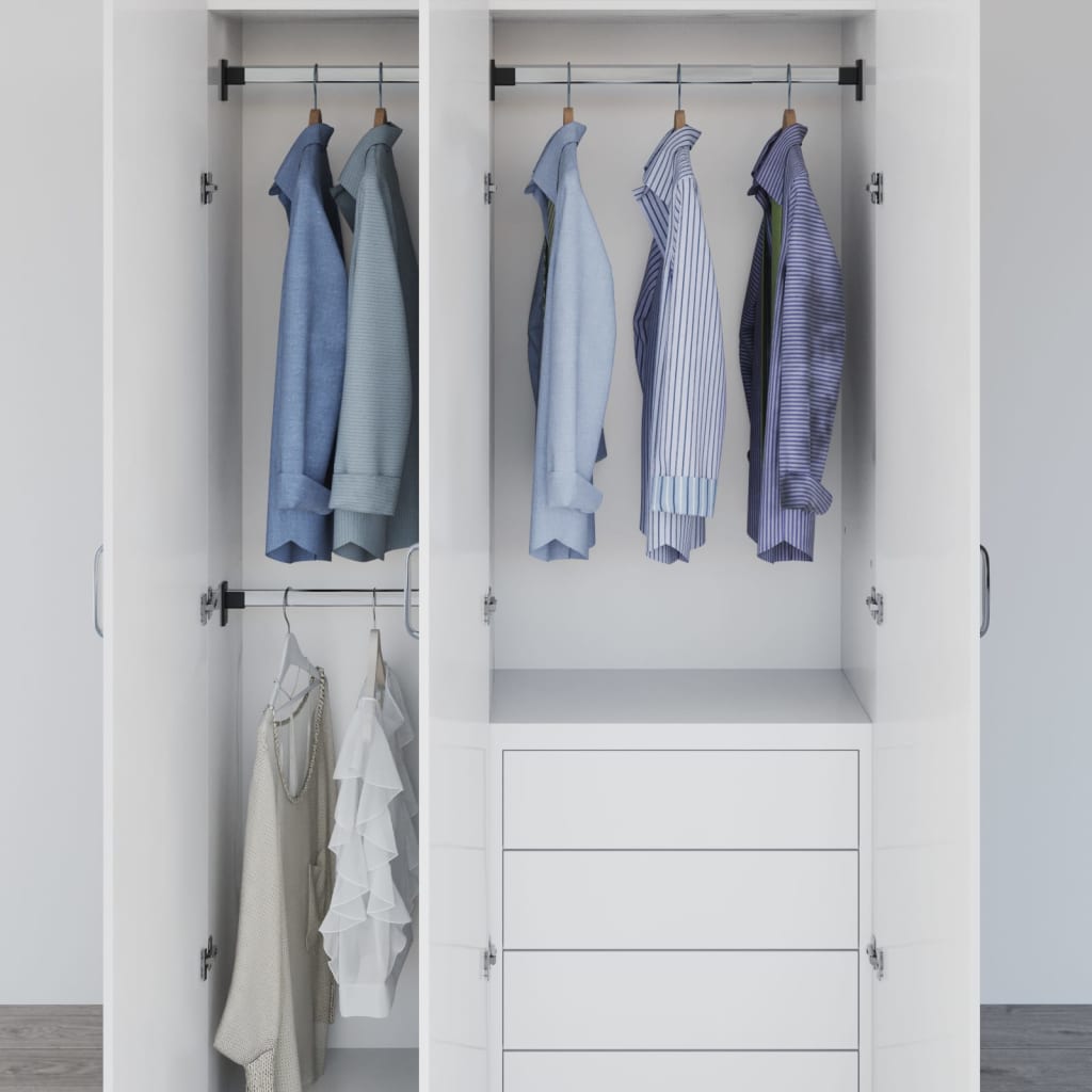 vidaXL Telescopic Wardrobe Rails 2 pcs Silver 22.8-39.4