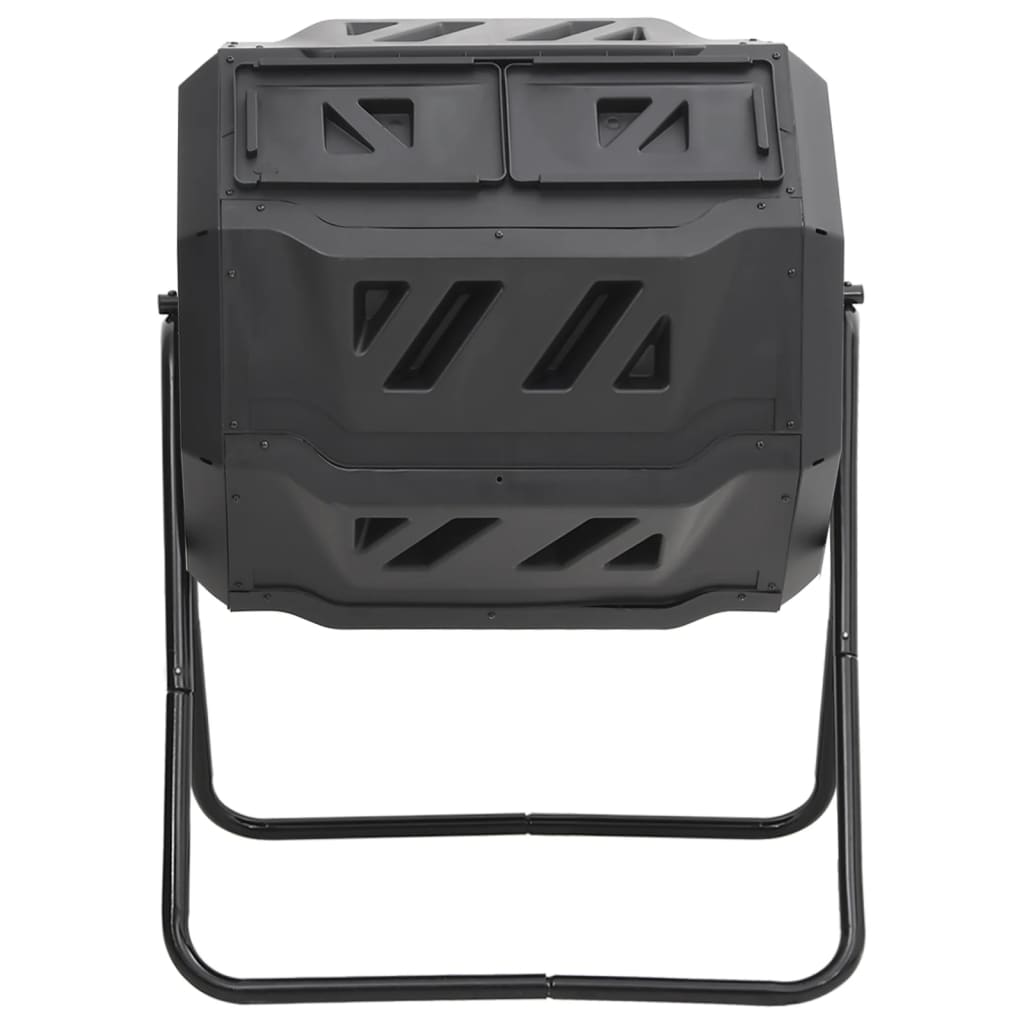 Garden Compost Bin Black 28.7"X25.2"X37.4" 42.3 Gal Vidaxl Vidaxl