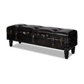 vidaXL Storage Bench 43.7 Dark Brown Solid Wood Pine&Faux Leather