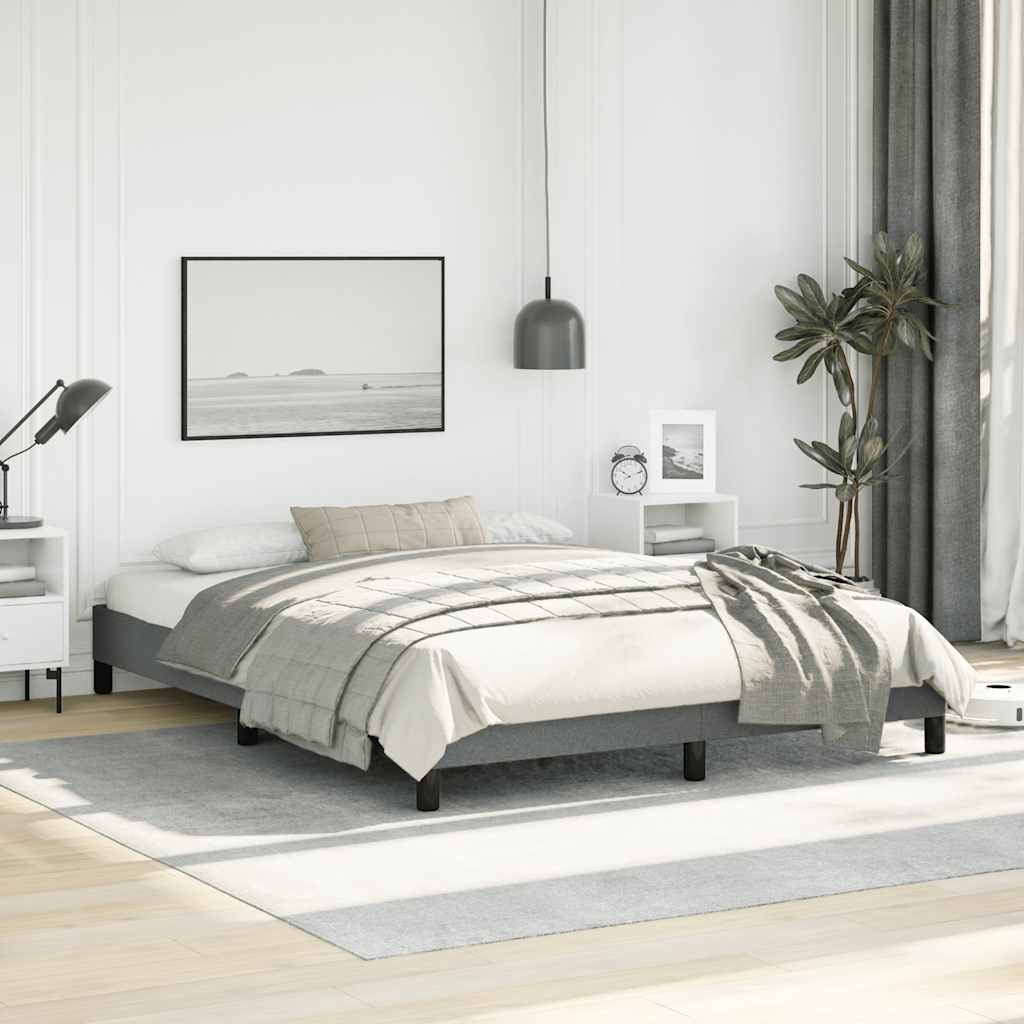 vidaXL Bed Frame Dark Gray 59.8x79.9 Queen Fabric