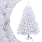 Vidaxl Artificial Hinged Christmas Tree 59.1"- Lifelike White Xmas Tree With Stand, Easy Assembly, 530 Pvc Tips, Indoor/Outdoor Use, Reusable Festive Decor