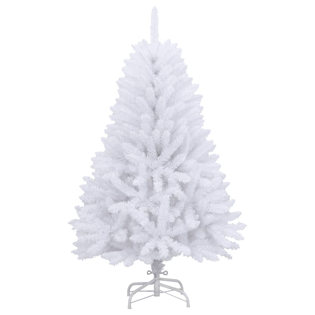 Vidaxl Artificial Hinged Christmas Tree 59.1"- Lifelike White Xmas Tree With Stand, Easy Assembly, 530 Pvc Tips, Indoor/Outdoor Use, Reusable Festive Decor