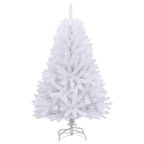 Vidaxl Artificial Hinged Christmas Tree 59.1"- Lifelike White Xmas Tree With Stand, Easy Assembly, 530 Pvc Tips, Indoor/Outdoor Use, Reusable Festive Decor