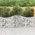 vidaXL Arched Gabion Baskets 3 pcs 78.7x11.8x31.5/39.4 Galvanized Iron
