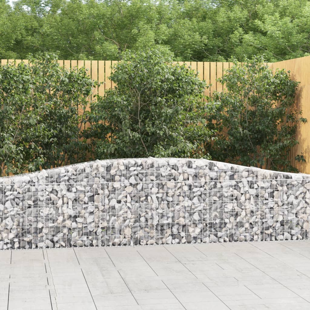 vidaXL Arched Gabion Baskets 2 pcs 157.5x11.8x23.6/31.5 Galvanized Iron