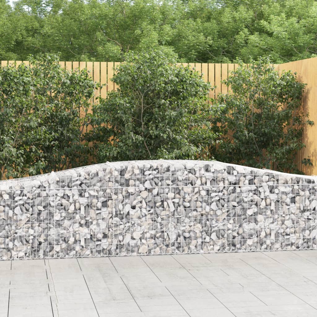 vidaXL Arched Gabion Baskets 4 pcs 157.5x19.7x31.5/39.4 Galvanized Iron