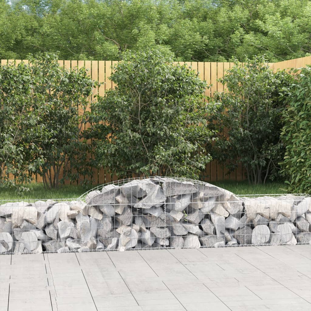 vidaXL Arched Gabion Baskets 2 pcs 118.1x19.7x15.723.6 Galvanized Iron