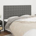 vidaXL Headboards 4 pcs Dark Gray 39.4x2x30.7/34.6 Fabric