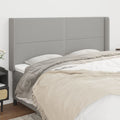 vidaXL Headboard with Ears Light Gray 72x6.3x46.5/50.4 Fabric