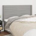 vidaXL Headboard with Ears Light Gray 64.2x6.3x46.5/50.4 Fabric
