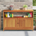 vidaXL Patio Console Table 43.3x13.8x29.5 Solid Wood Acacia