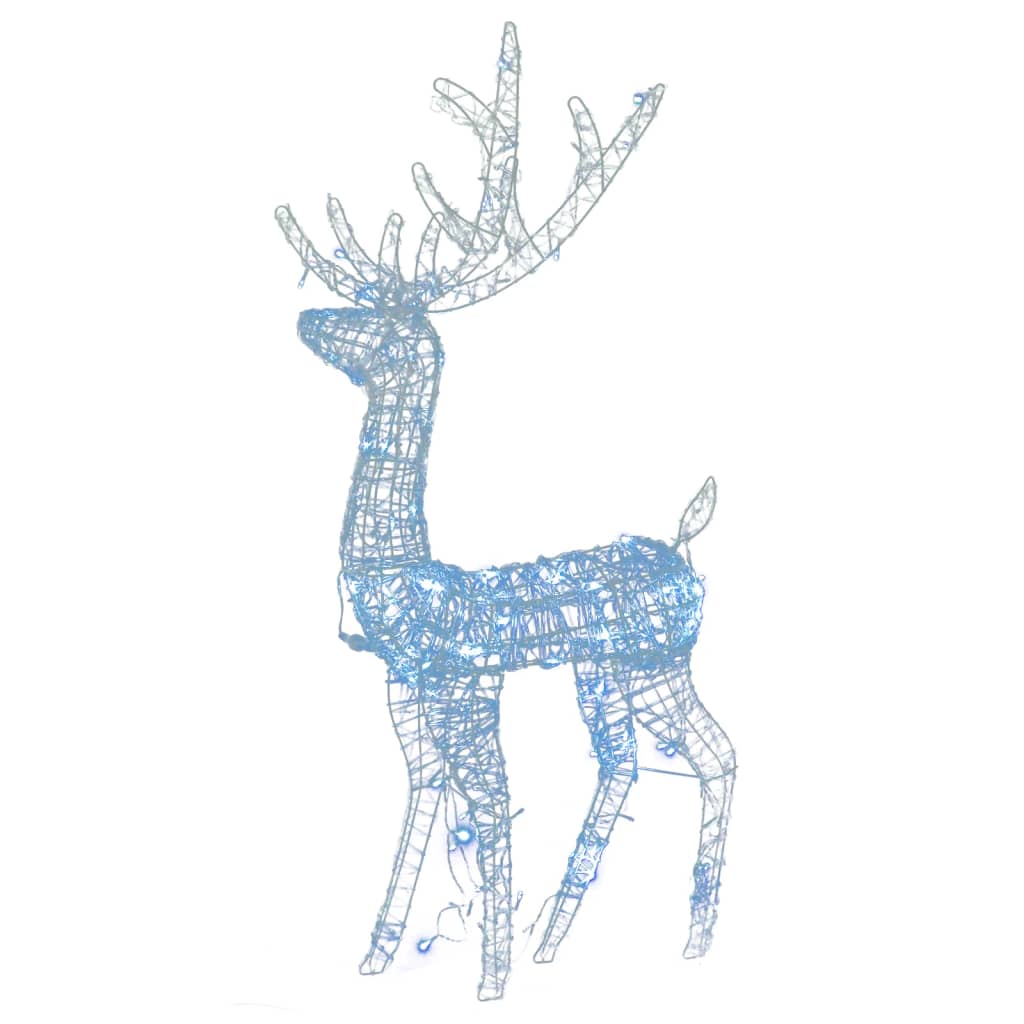 Vidaxl Pre-Lit Led Acrylic Reindeer Christmas Decorations - Set Of 3, 47.2" Tall, 140 Leds, 8 Lighting Modes, Indoor And Outdoor Use, Weather-Resistant Material, Cold White Light