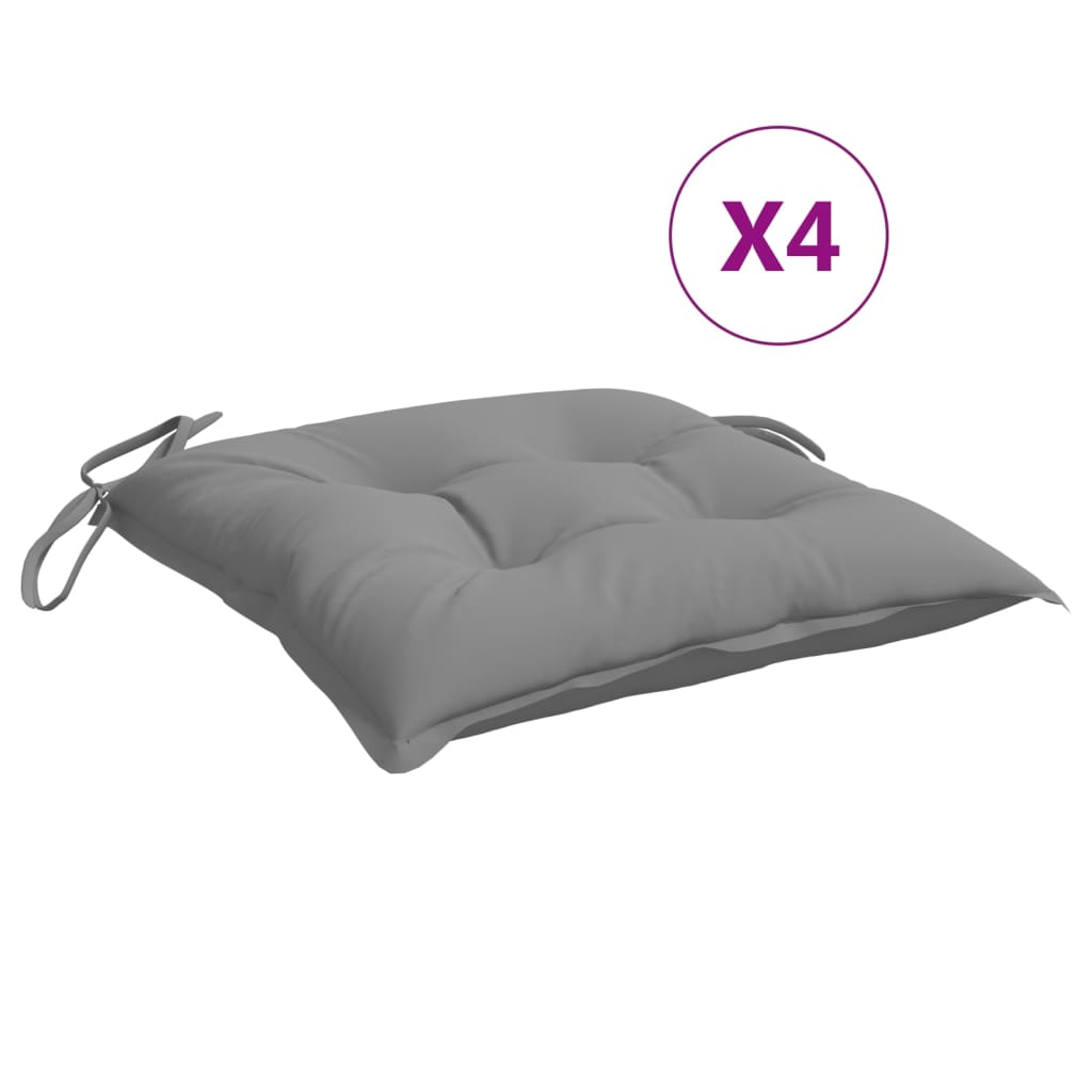 vidaXL Chair Cushions 4 pcs Gray 15.7x15.7x2.8 Oxford Fabric