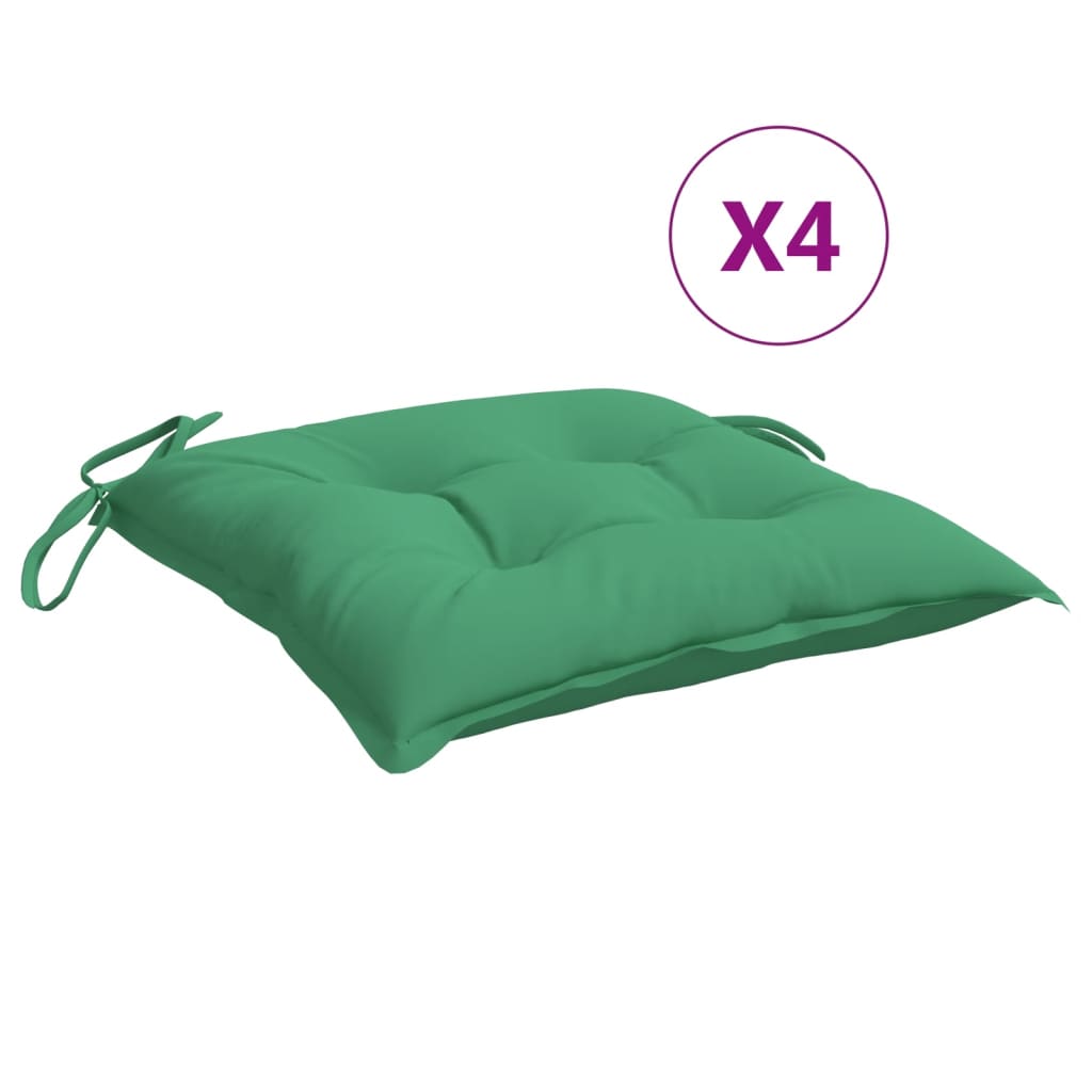 vidaXL Chair Cushions 4 pcs Green 15.7x15.7x2.8 Oxford Fabric