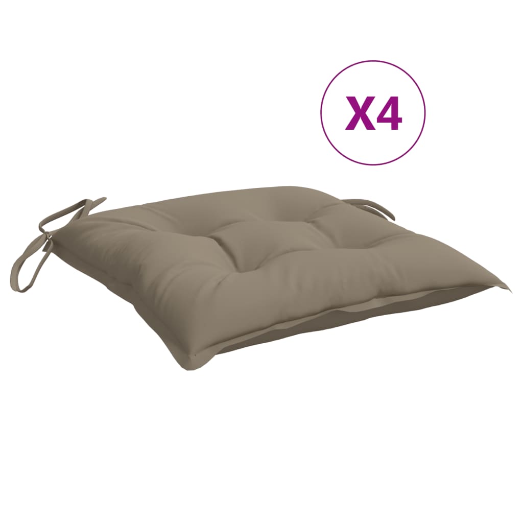 vidaXL Chair Cushions 4 pcs Taupe 15.7x15.7x2.8 Oxford Fabric