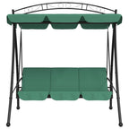 Vidaxl Green Garden Swing Bench With Canopy And Convertible Bed - Durable Oxford Fabric And Powder-Coated Steel Outdoor Furniture