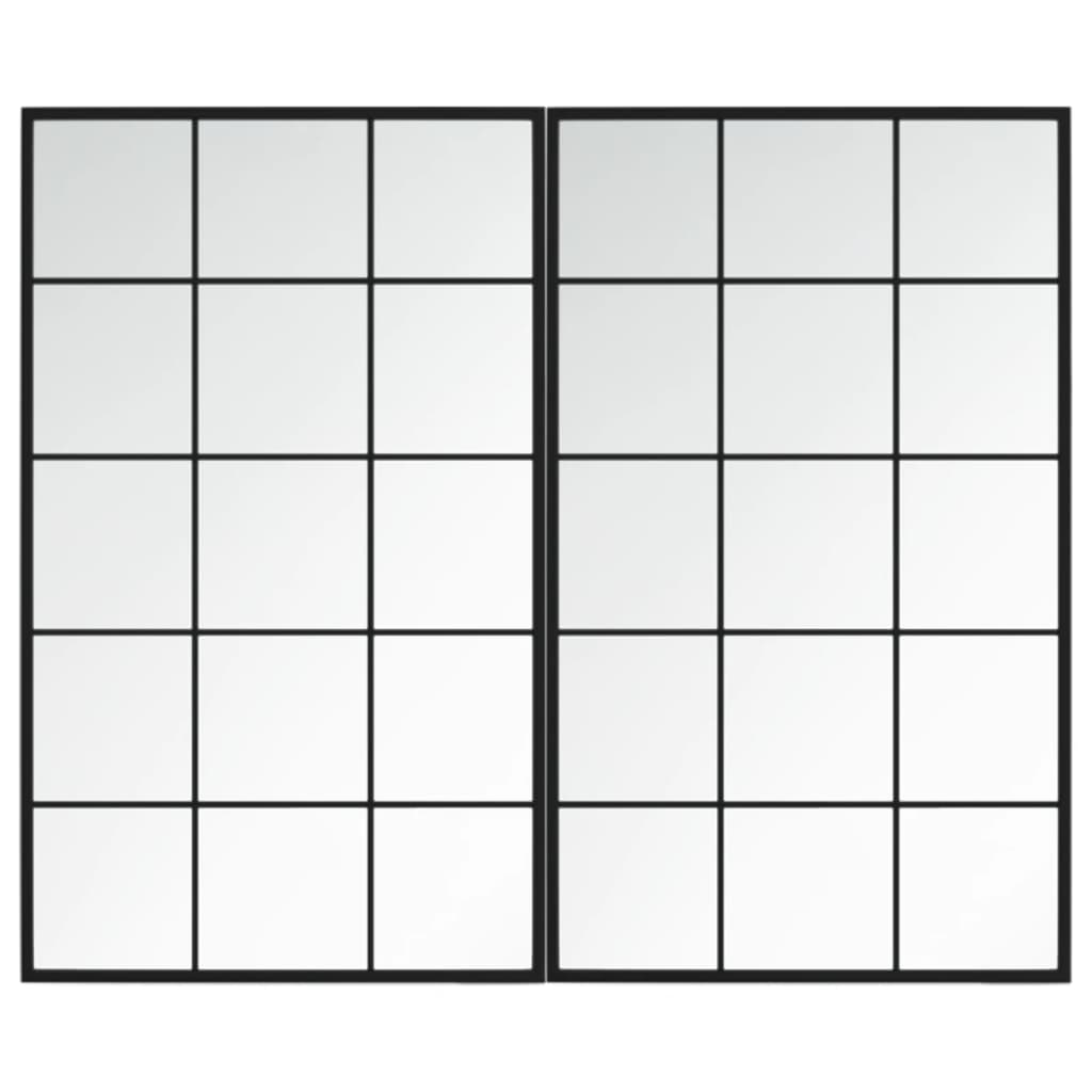 Vidaxl Wall Mirrors 2 Pcs Black 100X60Cm Metal