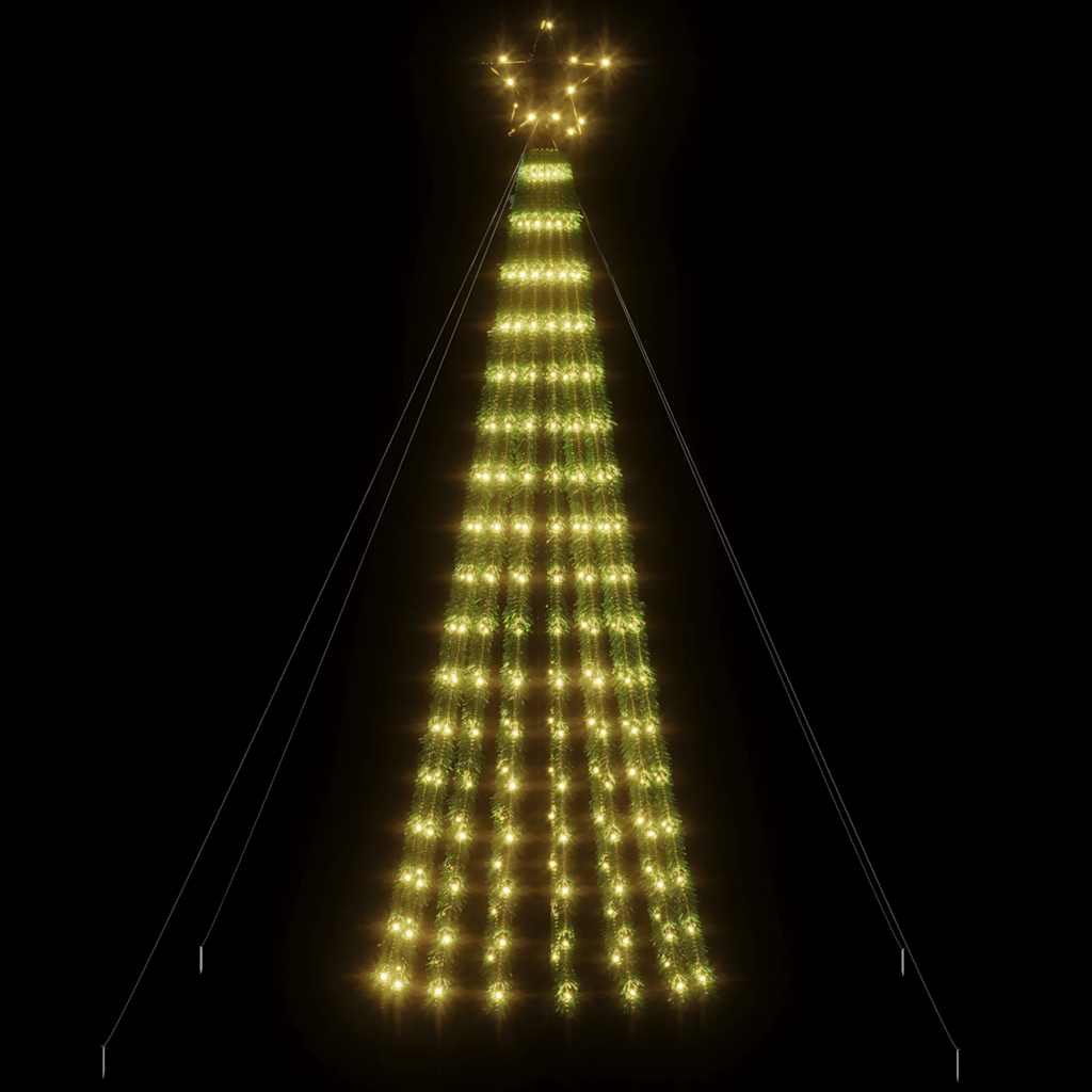 'Vidaxl Christmas Tree Light Cone - 275 Warm White Leds With Adjustable Lighting Effects, Outdoor Ready, Easy Assembly, Sturdy Iron Base