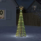 'Vidaxl Christmas Tree Light Cone - 275 Warm White Leds With Adjustable Lighting Effects, Outdoor Ready, Easy Assembly, Sturdy Iron Base
