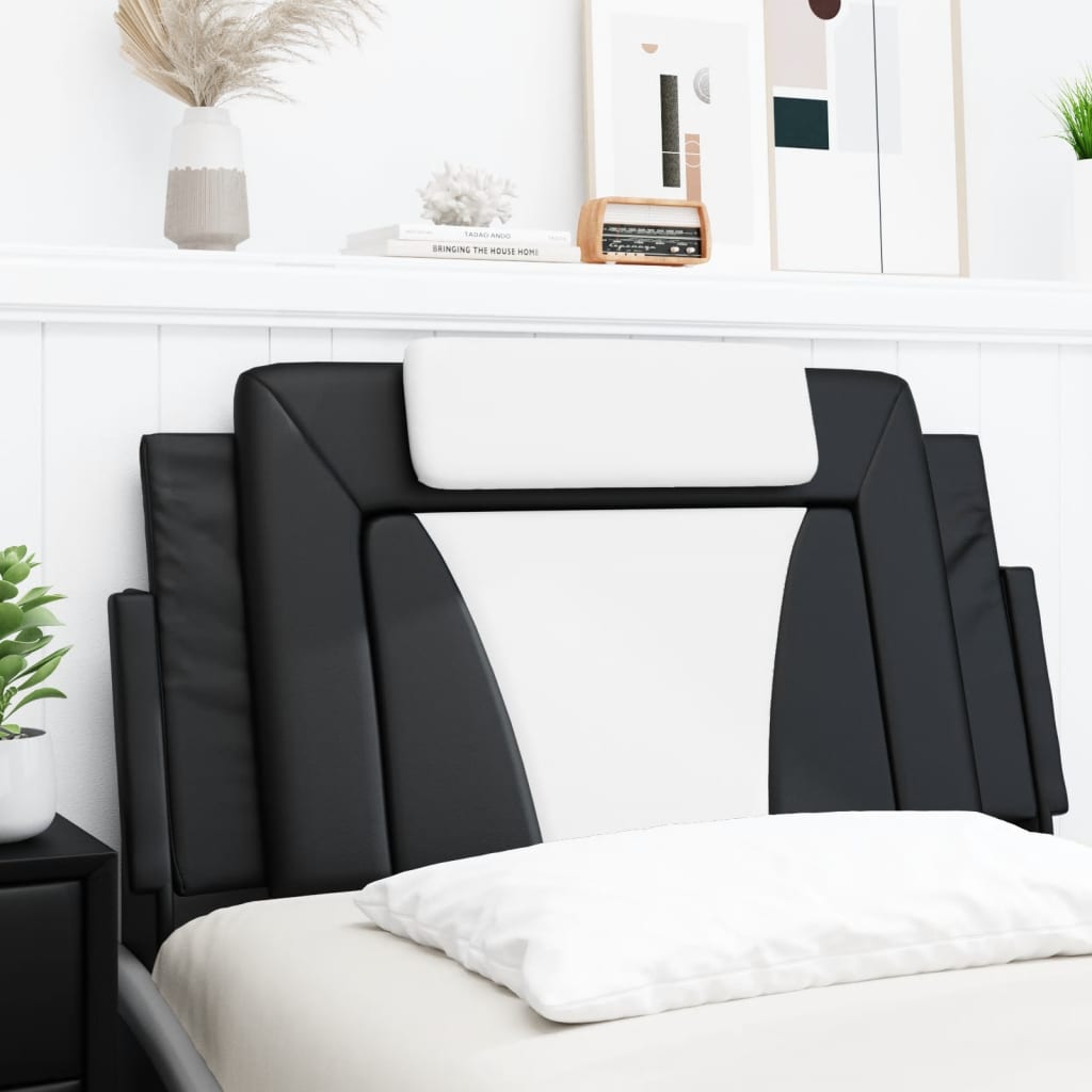Vidaxl Headboard Cushion - Upholstered Pillow, Faux Leather, Black/White, 39.4" - Soft Foam Fill, Wall-Mountable, Easy Clean