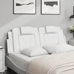 Vidaxl White Hanging Headboard Cushion In Faux Leather - 59.8" Upholstered Pillow With Foam Filling For Bedroom Comfort And Decor