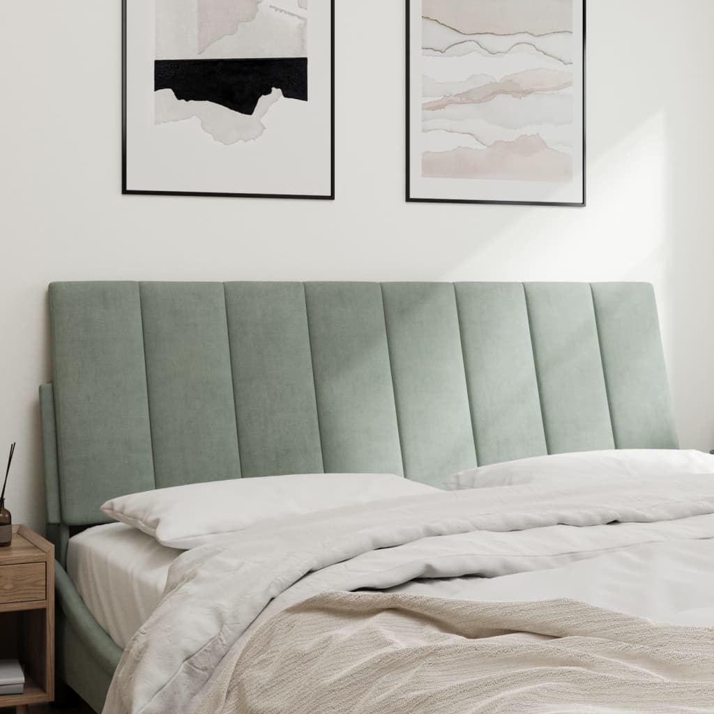 Vidaxl Light Gray Velvet Headboard Cushion 53.9 Inch - Foam-Filled Upholstered Pillow For Bed Support, Easy Wall Hanging Design
