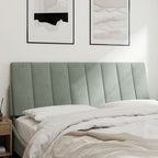 Vidaxl Light Gray Velvet Headboard Cushion 53.9 Inch - Foam-Filled Upholstered Pillow For Bed Support, Easy Wall Hanging Design