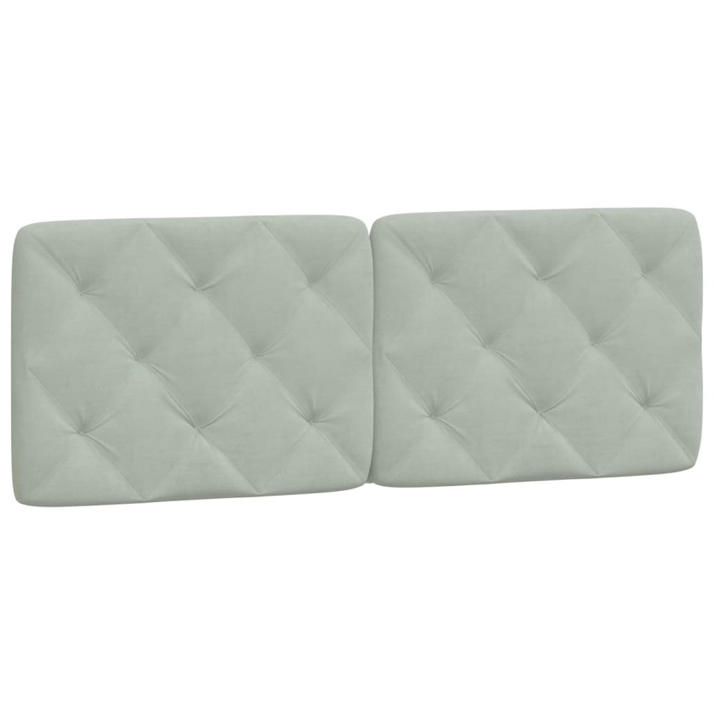 Vidaxl Hanging Headboard Cushion Light Gray 53.9" - Velvet Upholstered Pillow With Foam Filling, Easy-To-Hang Design For Bedroom Comfort And Support