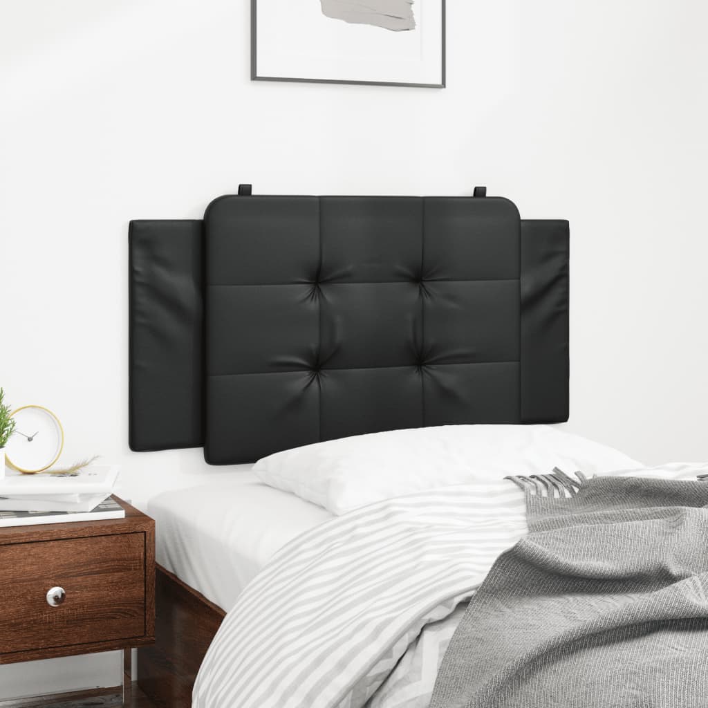 Vidaxl Black Faux Leather Headboard Cushion - Foam-Stuffed Decorative Pillow Back For Bedroom Comfort - Wall Mount/Bed Frame Compatible, Easy Clean, Luxurious Look